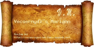 Vecsernyés Mariann névjegykártya