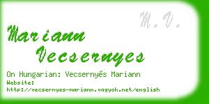 mariann vecsernyes business card